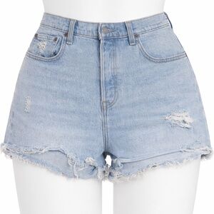 Levi's Sky Blue Distressed Jean Shorts